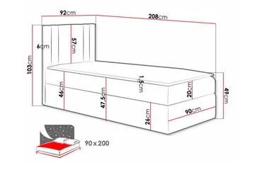 Sängynrunko Betvallen 90x200 cm - Huonekalut - Sänky - Sänkykehikot & sängynrungot