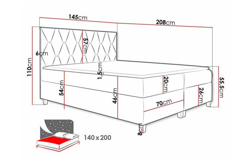 Sängynrunko Boisdale 140x200 cm - Huonekalut - Sänky - Sänkykehikot & sängynrungot