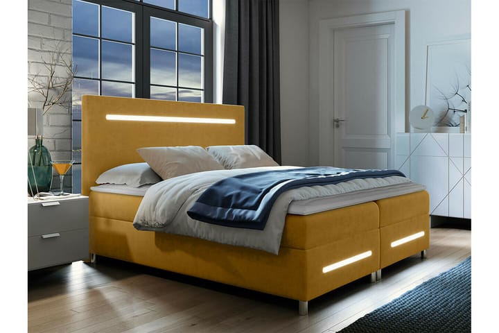 Sängynrunko Boisdale 160x200 cm - Tummankeltainen - Sänkykehikot & sängynrungot