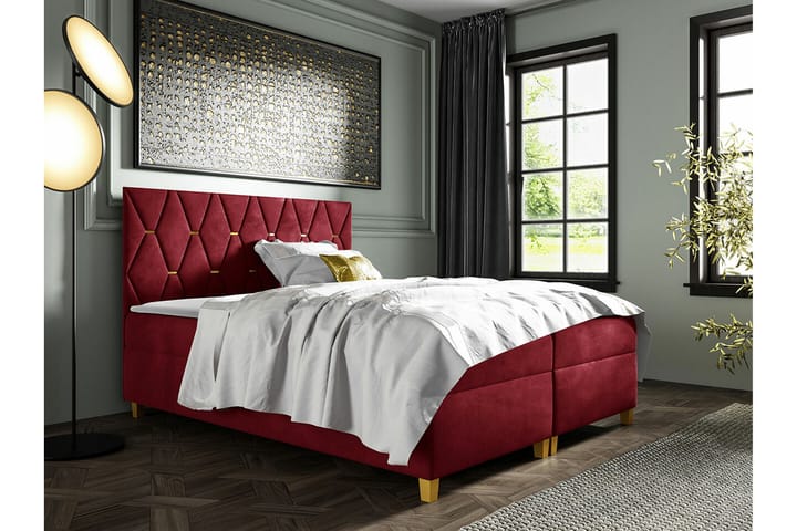 Sängynrunko Boisdale 160x200 cm - Punainen/Kulta - Sänkykehikot & sängynrungot