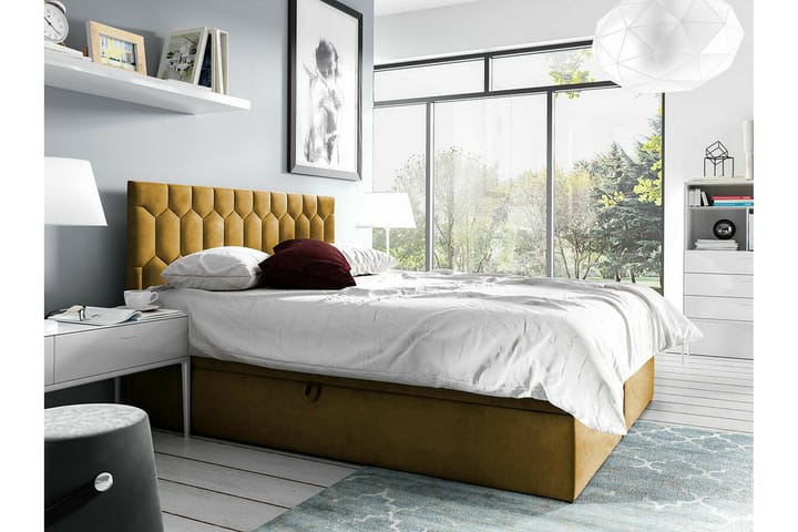 Sängynrunko Boisdale 180x200 cm - Keltainen-Vihreä - Sänkykehikot & sängynrungot