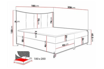 Sängynrunko Boisdale 180x200 cm - Tummanpunainen - Huonekalut - Sänky - Sänkykehikot & sängynrungot