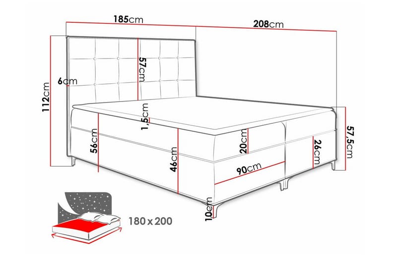 Sängynrunko Boisdale 180x200 cm - Huonekalut - Sänky - Sänkykehikot & sängynrungot