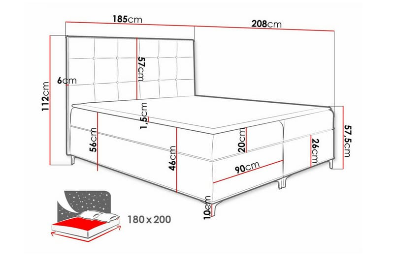 Sängynrunko Boisdale 180x200 cm - Huonekalut - Sänky - Sänkykehikot & sängynrungot