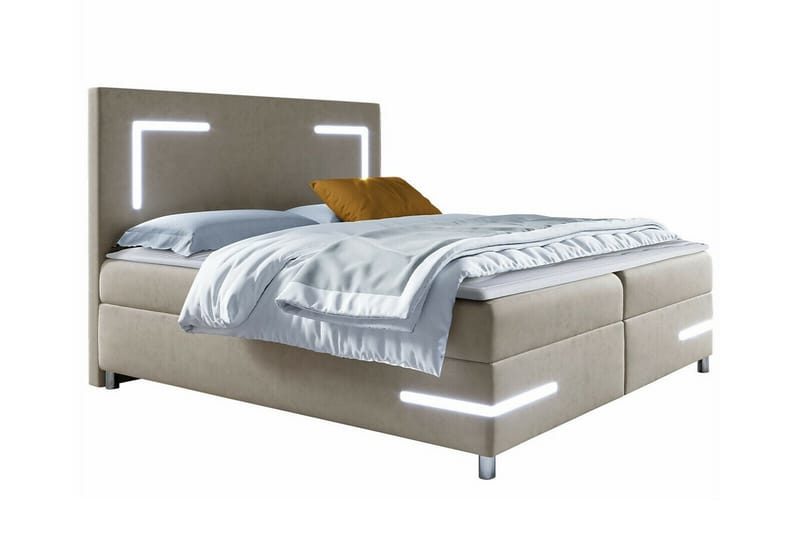 Sängynrunko Boisdale 200x200 cm - Beige - Huonekalut - Sänky - Sänkykehikot & sängynrungot