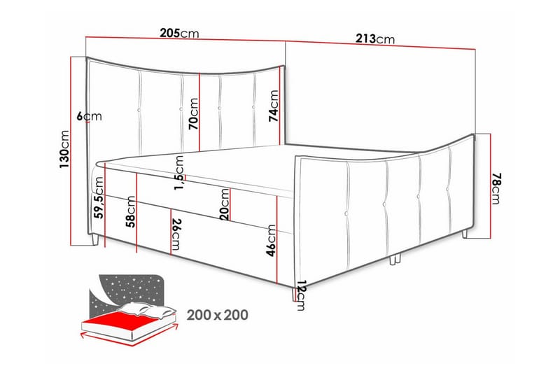 Sängynrunko Boisdale 200x200 cm - Tummanruskea - Huonekalut - Sänky - Sänkykehikot & sängynrungot