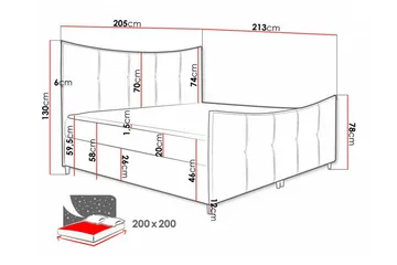 Sängynrunko Boisdale 200x200 cm - Huonekalut - Sänky - Sänkykehikot & sängynrungot