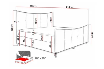Sängynrunko Boisdale 200x200 cm - Huonekalut - Sänky - Sänkykehikot & sängynrungot