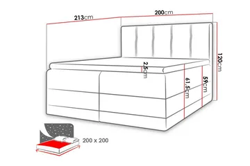 Sängynrunko Boisdale 200x200 cm - Huonekalut - Sänky - Sänkykehikot & sängynrungot