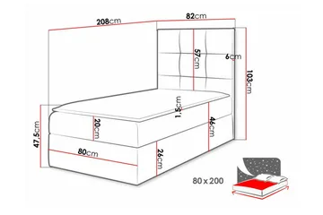 Sängynrunko Boisdale 80x200 cm - Huonekalut - Sänky - Sänkykehikot & sängynrungot