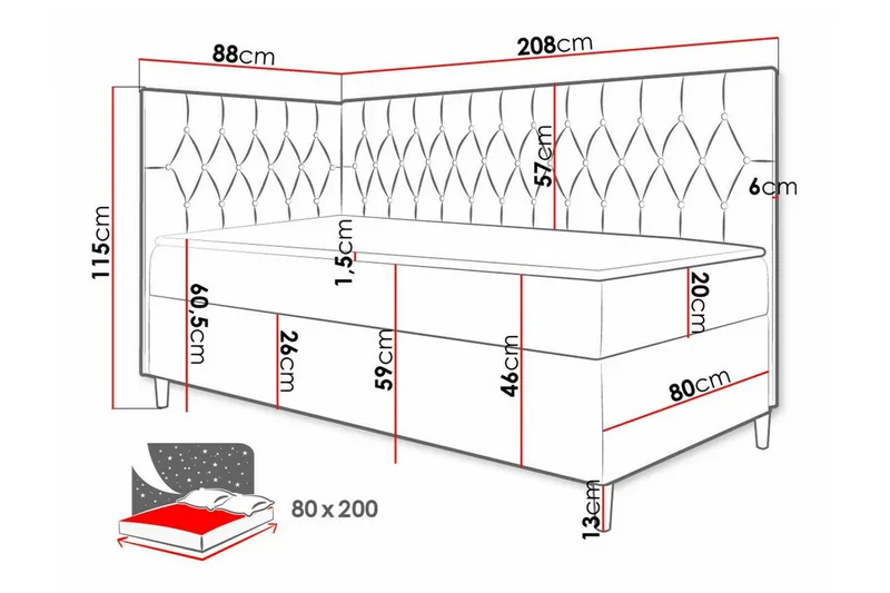 Sängynrunko Boisdale 80x200 cm - Huonekalut - Sänky - Sänkykehikot & sängynrungot
