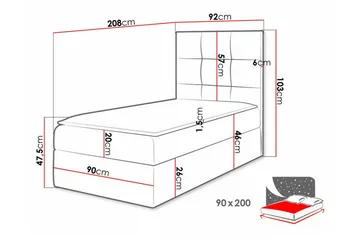 Sängynrunko Boisdale 90x200 cm - Huonekalut - Sänky - Sänkykehikot & sängynrungot
