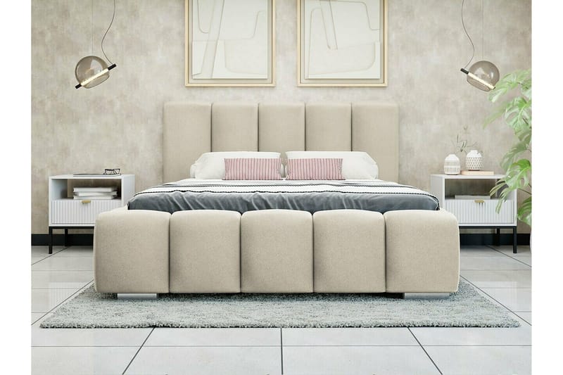 Sängynrunko Cleaton 160x200 cm - Beige/Vaaleabeige - Huonekalut - Sänky - Sänkykehikot & sängynrungot