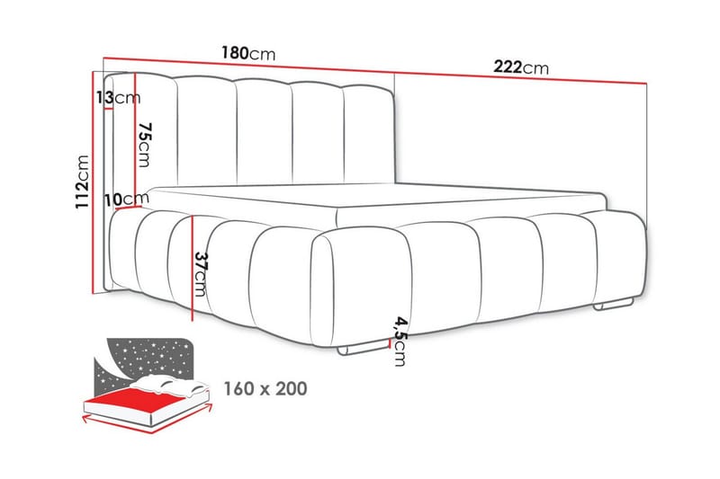Sängynrunko Cleaton 160x200 cm - Huonekalut - Sänky - Sänkykehikot & sängynrungot