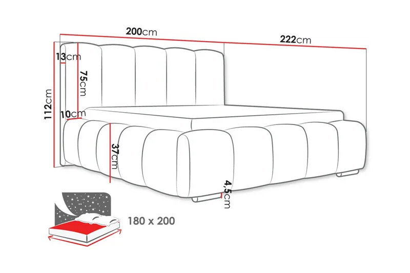 Sängynrunko Cleaton 180x200 cm - Huonekalut - Sänky - Sänkykehikot & sängynrungot