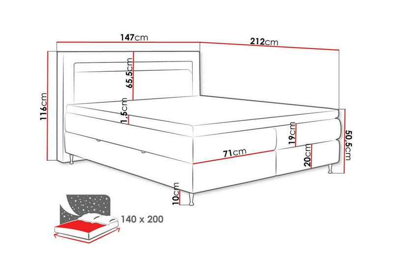 Sängynrunko Derry 140x200 cm - Huonekalut - Sänky - Sänkykehikot & sängynrungot