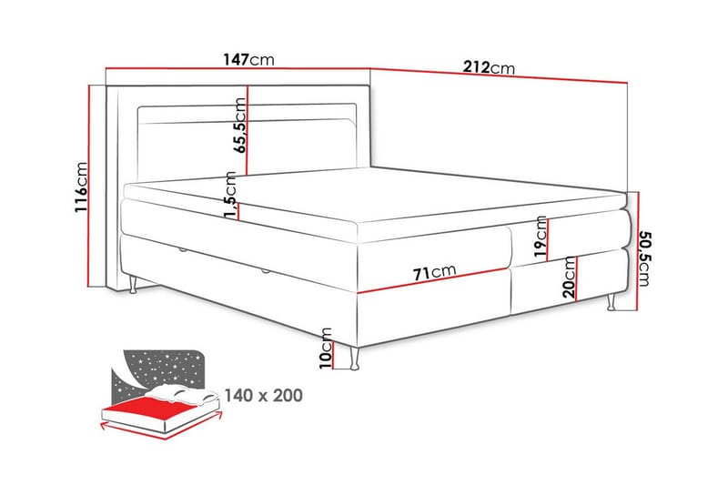 Sängynrunko Derry 140x200 cm - Huonekalut - Sänky - Sänkykehikot & sängynrungot