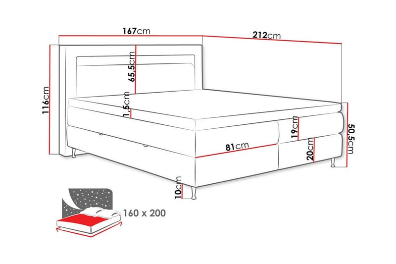 Sängynrunko Derry 160x200 cm - Huonekalut - Sänky - Sänkykehikot & sängynrungot