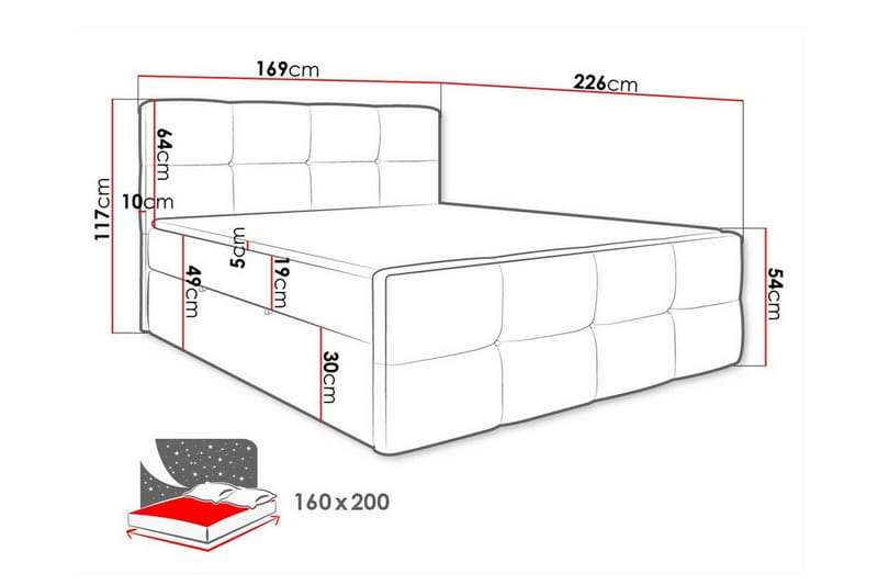 Sängynrunko Derry 160x200 cm - Huonekalut - Sänky - Sänkykehikot & sängynrungot