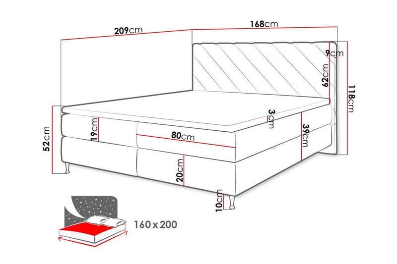 Sängynrunko Derry 160x200 cm - Huonekalut - Sänky - Sänkykehikot & sängynrungot