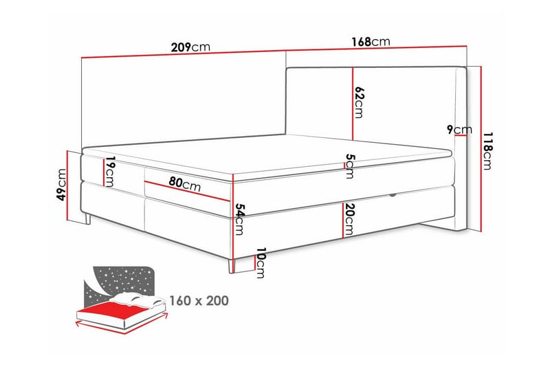 Sängynrunko Derry 160x200 cm - Huonekalut - Sänky - Sänkykehikot & sängynrungot