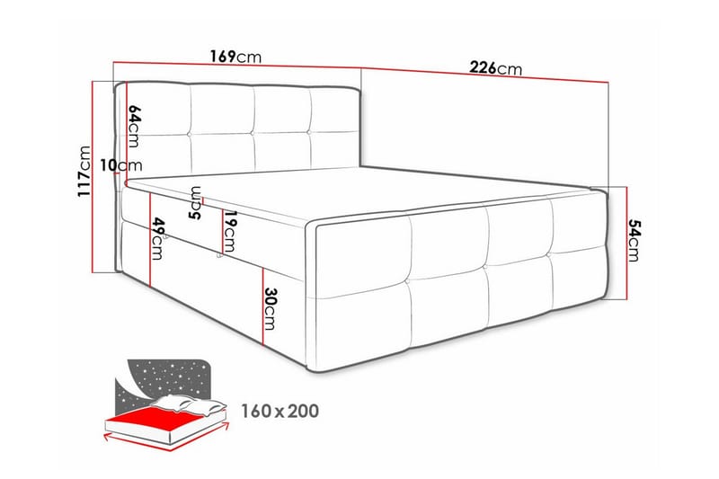 Sängynrunko Derry 160x200 cm - Huonekalut - Sänky - Sänkykehikot & sängynrungot