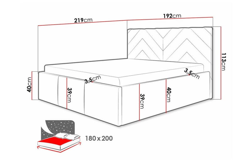 Sängynrunko Derry 180x200 cm - Huonekalut - Sänky - Sänkykehikot & sängynrungot