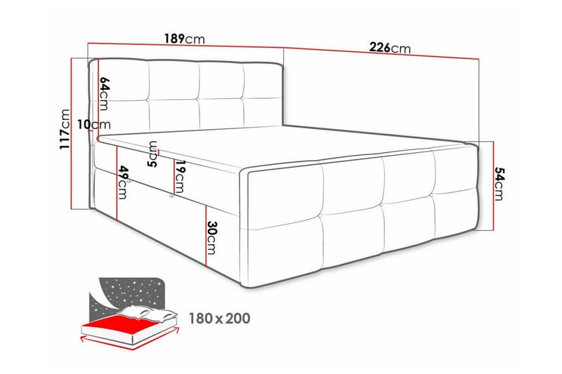 Sängynrunko Derry 180x200 cm - Huonekalut - Sänky - Sänkykehikot & sängynrungot