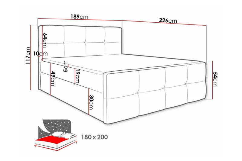 Sängynrunko Derry 180x200 cm - Huonekalut - Sänky - Sänkykehikot & sängynrungot