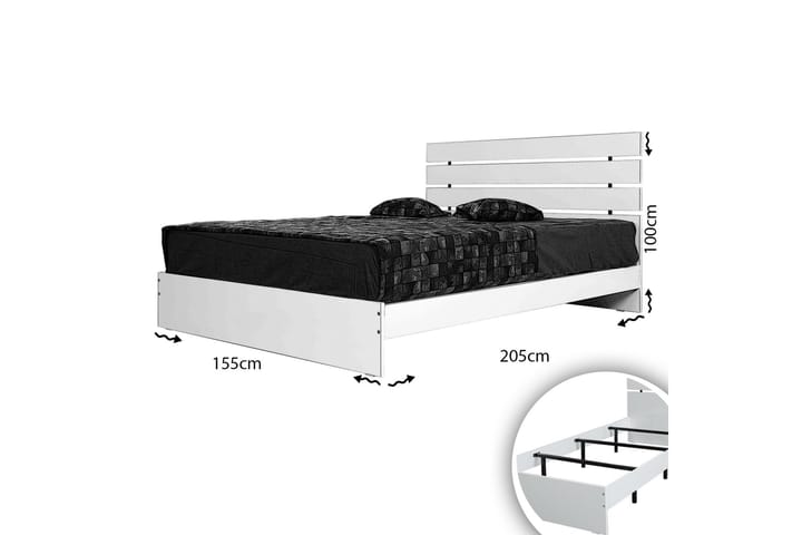 Sängynrunko Fugaza 155x205 cm - Valkoinen - Sänkykehikot & sängynrungot
