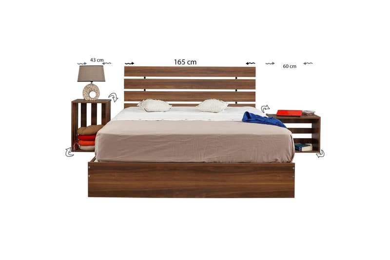 Sängynrunko Fugaza 165x205 cm - Tummanruskea - Huonekalut - Sänky - Sänkykehikot & sängynrungot