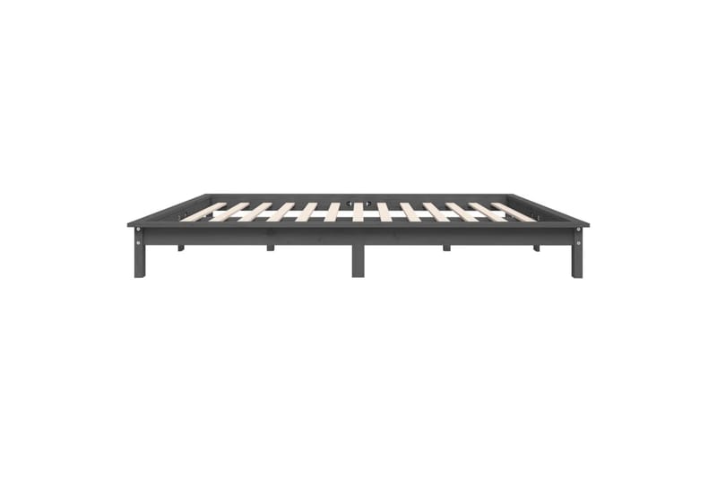 Sängynrunko harmaa 135x190 cm täysi mänty 4FT6 Double - Harmaa - Huonekalut - Sänky - Sänkykehikot & sängynrungot