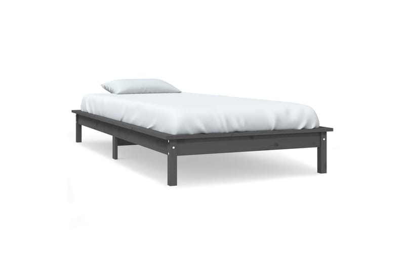 Sängynrunko harmaa 90x200 cm täysi mänty - Harmaa - Huonekalut - Sänky - Sänkykehikot & sängynrungot