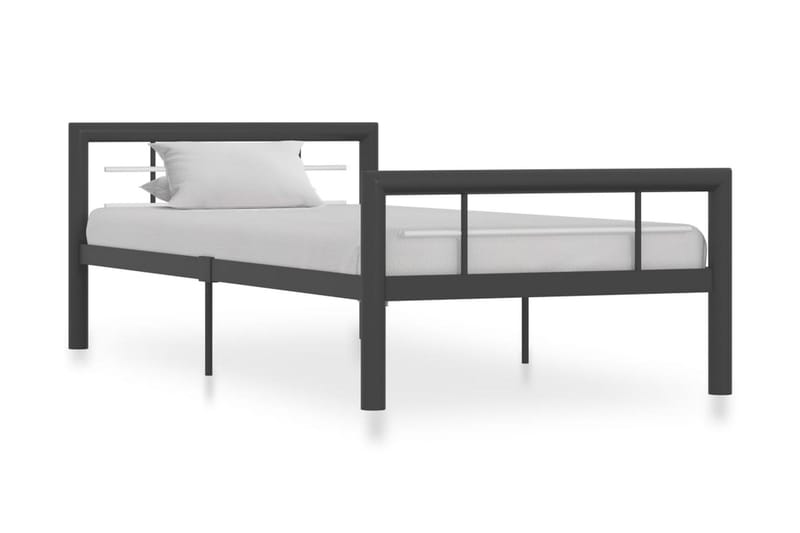 Sängynrunko harmaa ja valkoinen metalli 100x200 cm - Harmaa - Huonekalut - Sänky - Sänkykehikot & sängynrungot