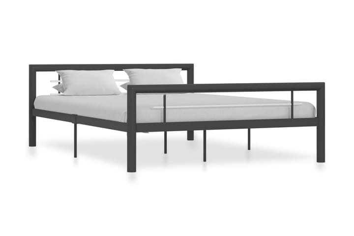 Sängynrunko harmaa ja valkoinen metalli 120x200 cm - Harmaa - Sänkykehikot & s�ängynrungot