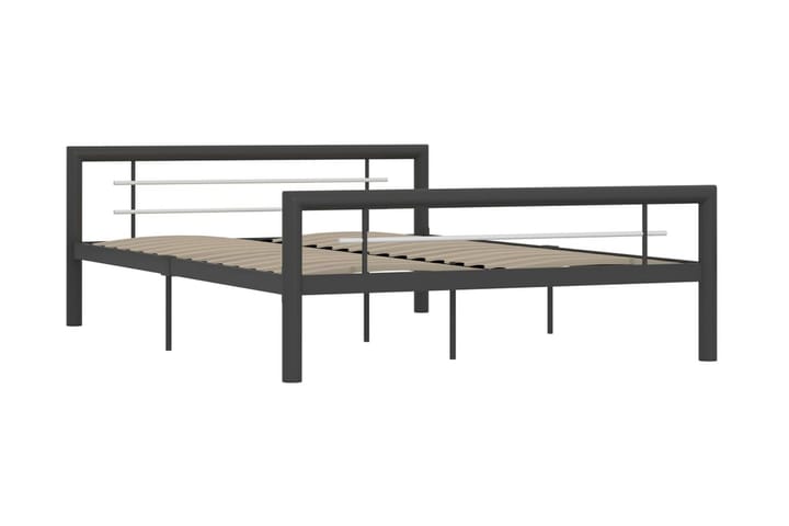Sängynrunko harmaa ja valkoinen metalli 120x200 cm - Harmaa - Sänkykehikot & sängynrungot