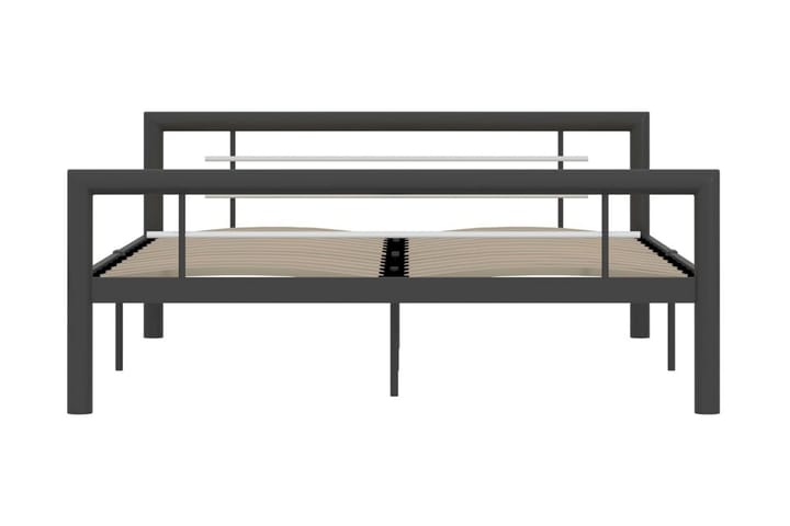 Sängynrunko harmaa ja valkoinen metalli 140x200 cm - Harmaa - Sänkykehikot & sängynrungot