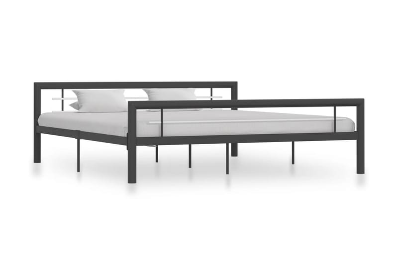 Sängynrunko harmaa ja valkoinen metalli 180x200 cm - Harmaa - Huonekalut - Sänky - Sänkykehikot & sängynrungot
