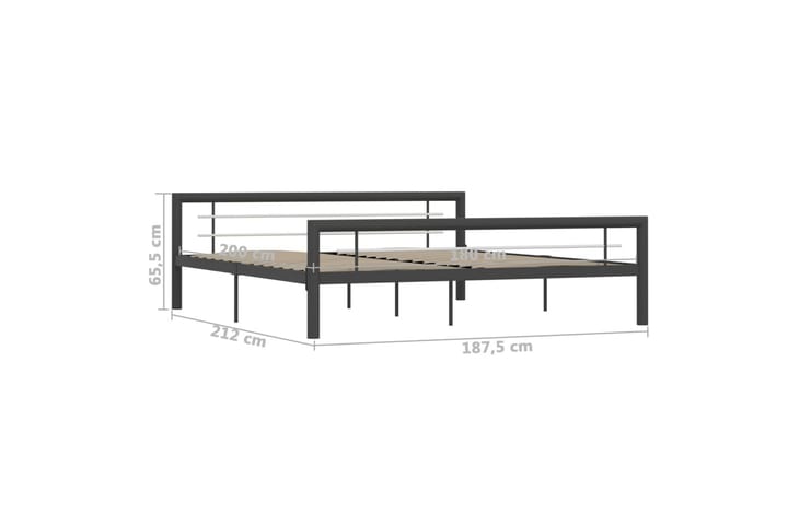 Sängynrunko harmaa ja valkoinen metalli 180x200 cm - Harmaa - Sänkykehikot & sängynrungot