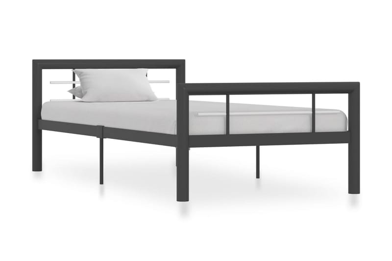 Sängynrunko harmaa ja valkoinen metalli 90x200 cm - Harmaa - Huonekalut - Sänky - Sänkykehikot & sängynrungot
