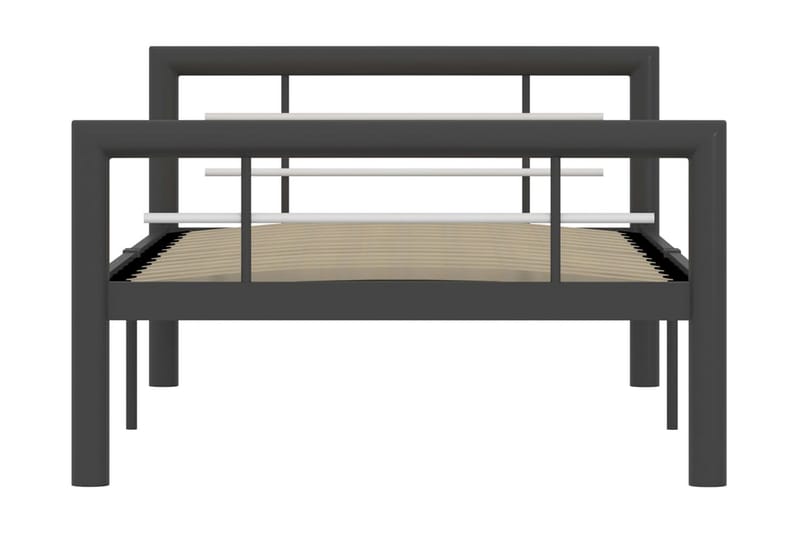 Sängynrunko harmaa ja valkoinen metalli 90x200 cm - Harmaa - Huonekalut - Sänky - Sänkykehikot & sängynrungot