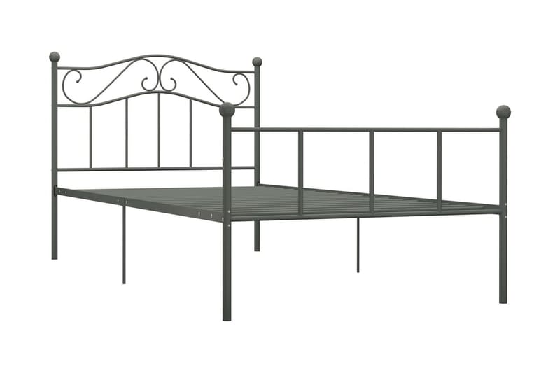 Sängynrunko harmaa metalli 100x200 cm - Huonekalut - Sänky - Sänkykehikot & sängynrungot