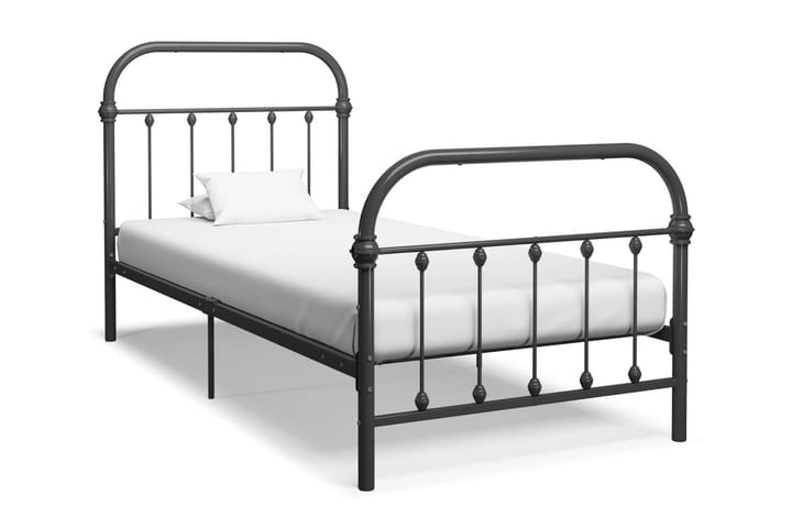 Sängynrunko harmaa metalli 100x200 cm - Sänkykehikot & sängynrungot