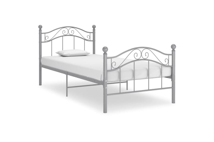 Sängynrunko harmaa metalli 100x200 cm - Sänkykehikot & sängynrungot
