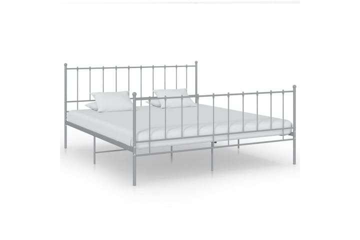 Sängynrunko harmaa metalli 160x200 cm - Sänkykehikot & sängynrungot