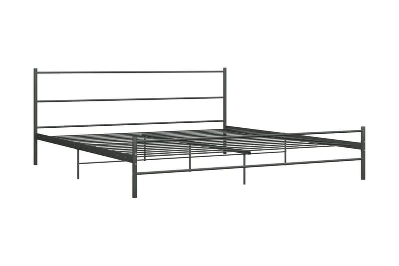 Sängynrunko harmaa metalli 200x200 cm - Harmaa - Huonekalut - Sänky - Sänkykehikot & sängynrungot