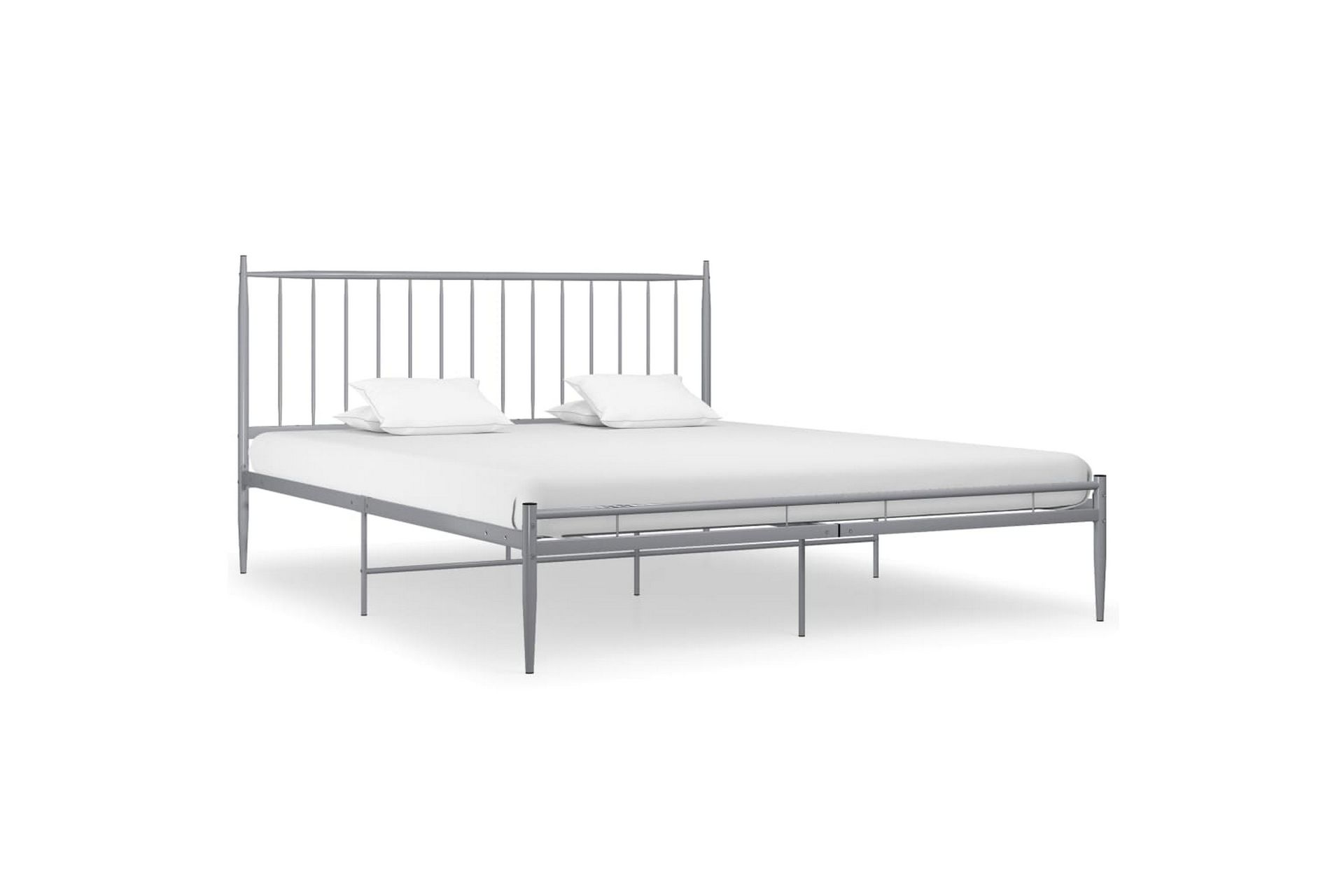 Sängynrunko harmaa metalli 200x200 cm - Harmaa - Huonekalut - Sänky - Sänkykehikot & sängynrungot