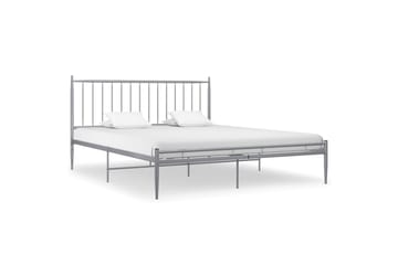 Sängynrunko harmaa metalli 200x200 cm - Harmaa - Huonekalut - Sänky - Sänkykehikot & sängynrungot