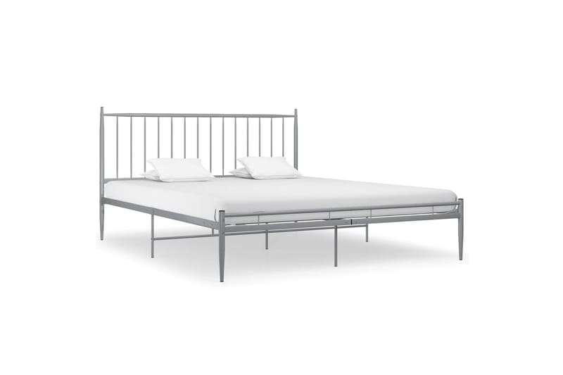 Sängynrunko harmaa metalli 200x200 cm - Harmaa - Huonekalut - Sänky - Sänkykehikot & sängynrungot