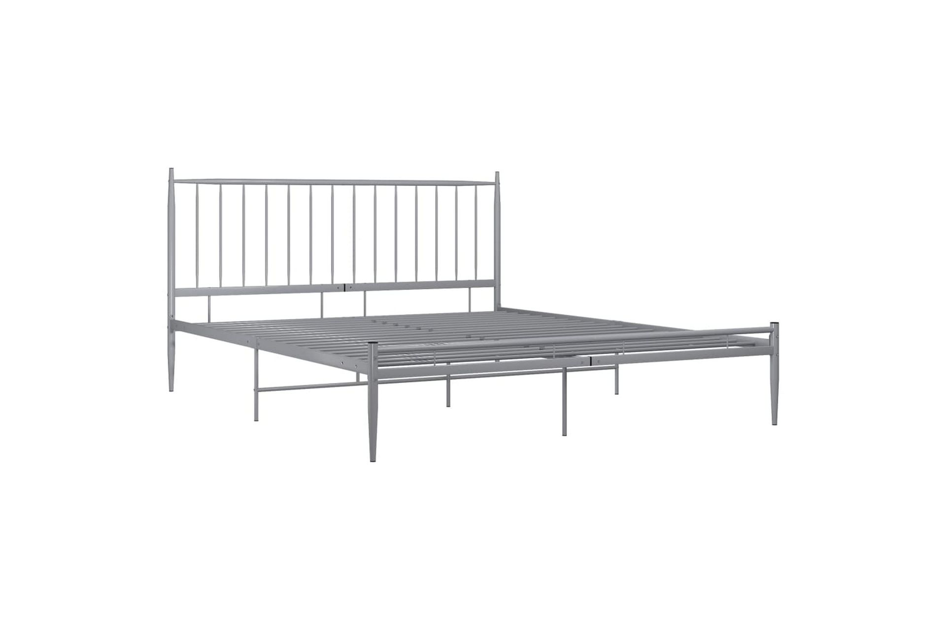 Sängynrunko harmaa metalli 200x200 cm - Harmaa - Huonekalut - Sänky - Sänkykehikot & sängynrungot